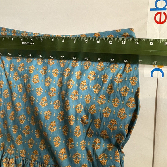 Luna Moon Maxi Skirt Set 2 Piece Teal Peasant Crocheted Ruffled Boho Sz S NEW - Picture 7 of 13